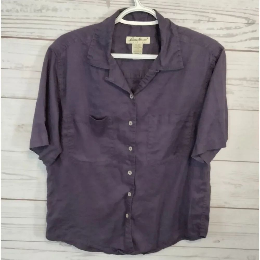 Eddie Bauer - Women's Purple Button-Up Shirt